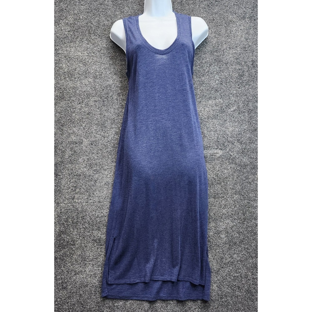 Madewell Womens Blue Heathered Knit Sleeveless Scoop Neck Maxi Dress M